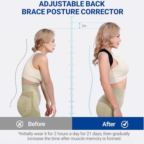 Posturace Posture Corrector for Women & Men - Adjustable Upper Back Brace Straightener Suitable for Lumbar, Shoulder, Nec...