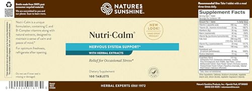 Nature's Sunshine Nutri-Calm- Herbal Stress Relief Supplement for Natural Relief, Mood Support and Boost, Nervous System S...