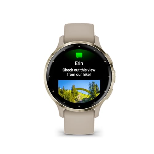 Garmin Venu 3S Advanced Fitness & Health Tracker Smart Watch Soft Gold Stainless Steel Bezel with 41 MM French Gray Case a...