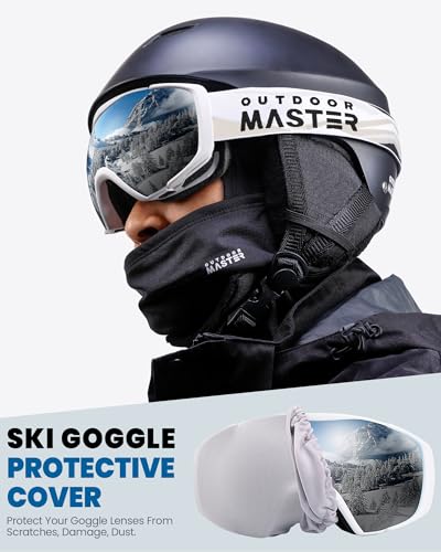 OutdoorMaster Ski Goggles with Cover Snowboard Snow Goggles OTG Anti-Fog