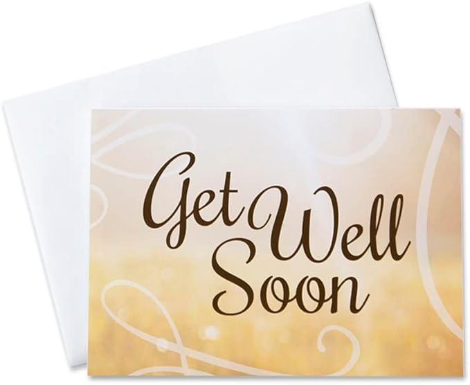 Get Well Soon Cards with Envelopes for Business & Family (Bright Well Wishes) Bulk 25 Pack of Thoughtfully Designed Recove...