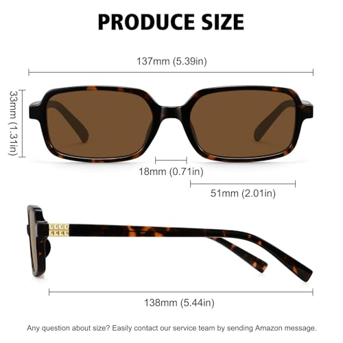 MEETSUN Retro Rectangular Sunglasses for Women Trendy Vintage 90s Small Square Sun Glasses UV Protection