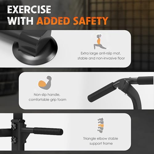 SogesHome Power Tower Pull Up Bar and Dip Station, Height Adjustable Dip Stand Exercise Machine for Home Gym, Multi-Functi...