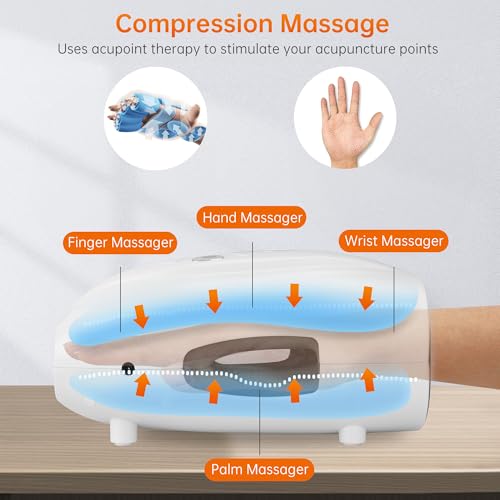 Snailax Hand Massager with Heat and Compression, for Arthritis, Carpal Tunnel and Finger Numbness, FSA Eligible, Cordless ...