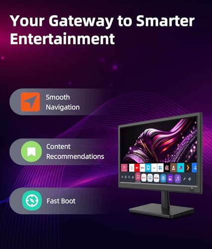 Feihe 15.6 Inch Small Smart TV HD 1080P LED, Flat Screen Smart Television with ATSC Tuner/HDMI/USB/AV for Kitchen, RV, Cam...