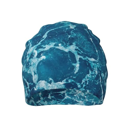 Tropical Ocean Beach Theme Print Winter Beanie Hat Men Women Soft Lightweight Thermal Cap for Outdoor Skiing Wear Black