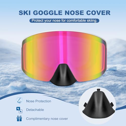 EXP VISION Ski/Snowboard Goggles, Magnetic Lens Snow Goggles with Anti-Fog & UV400 Protection for Men & Women