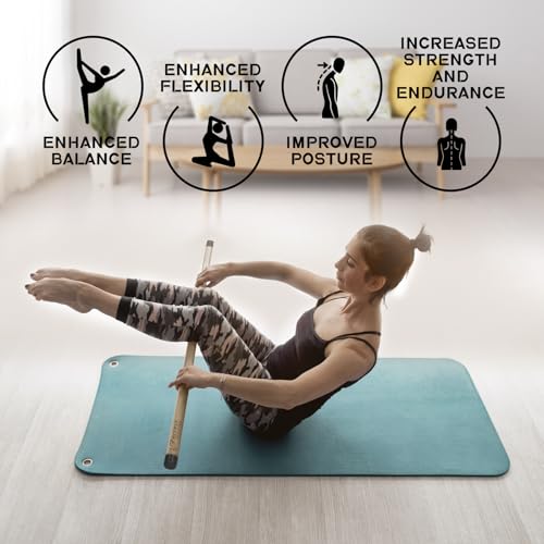 RitFit 5ft Natural Bamboo Yoga Stick, Exercise Stick, Stretching Stick, Versatile Tool for Yoga Practice, Stretching, Flex...