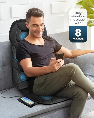 COMFIER Back Massager with Heat, Vibration Massage Seat Cushion with 8 Massage Nodes & 5 Modes, Adjustable Chair Massager ...