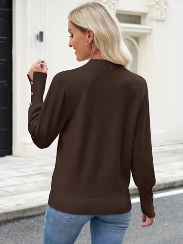 ANRABESS Sweaters for Women Long Sleeve V Neck Shirts Business Casual Work Blouses 2025 Fall Loose Knit Pullover Sweater Tops