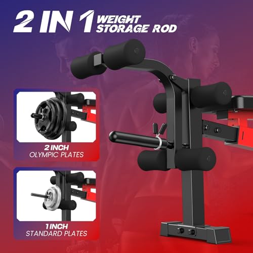 OPPSDECOR 900 LBS Weight Bench Set with Squat Rack, Adjustable Bench Press Set with Leg Extension and Leg Curl, Foldable F...