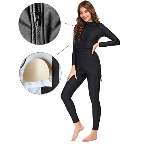 Burkini Swimsuits for Women Modest Muslim Swimsuit Islamic Long Sleeve Burkini Full Cover Hijab Top Pants Bathing Suit