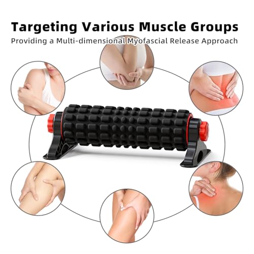 XL IT Band Firm Foam Roller with Resistance Holder - 17 inches - Exercise Roller for IT Band Issues, Deep Tissue Muscle Ma...