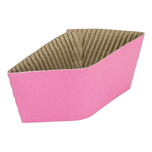 Karat C5300 (Pink) Traditional Cup Sleeves for 10 oz. - 24 oz. Cups, Pink (Pack of 1000)