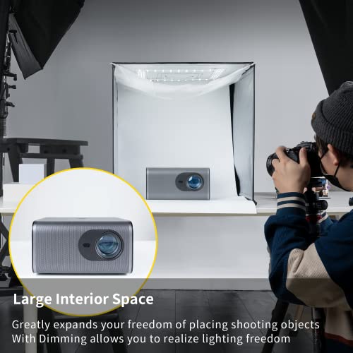 RALENO Photo Studio Light Box, 20''x20'' Photo Box, Light Box Photography (120 LEDs, 5500K, 97CRI, 50W, 6 Color PVC Backdr...