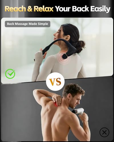 2-in-1 Detachable Percussion Massage Gun with Extension Handle, Back Massager for Pain Relief Deep Tissue Muscle Massager ...