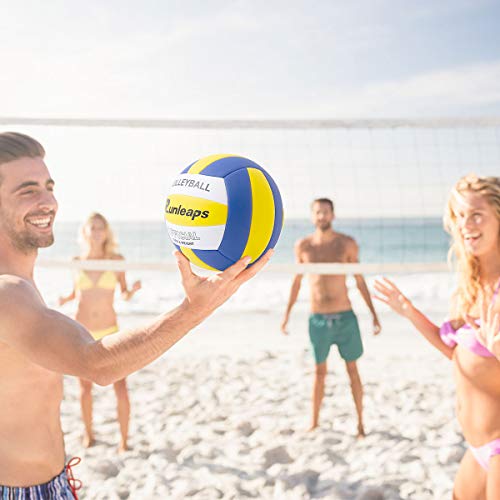 Runleaps 6 Pack Volleyballs, Waterproof Indoor Outdoor Volleyball for Beach Game Gym Training with Pump (Official Size 5)