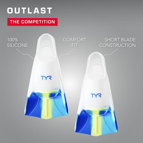 TYR Stryker Silicone Swim Fins - Adult Swimming Gear for Training and Racing