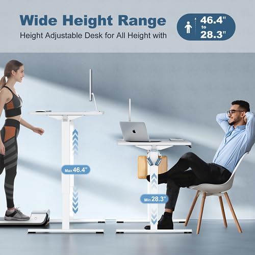 DUMOS 40 Inch Electric Standing Desk Height Adjustable, Sit to Stand Up Computer Workstations Work PC Table Home Office St...