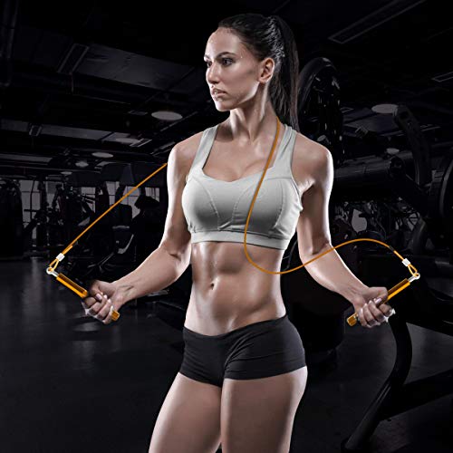 Jump Rope, Wastou Speed Jumping Rope for Training Fitness Exercise, Adjustable Adults Workout Skipping Rope for Men, Wome...
