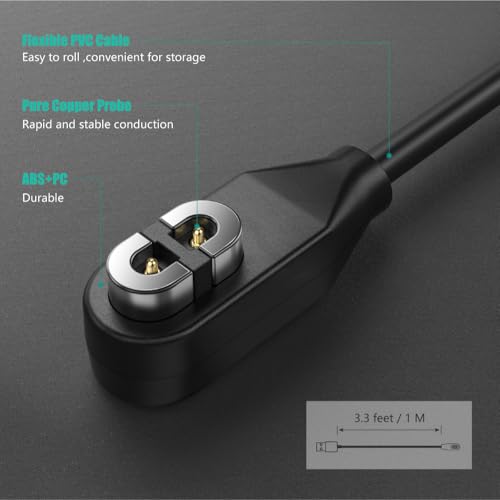 TUSITA Magnetic Charger Cable Compatible with Wahoo TRACKR Heart Rate Monitor - 1M