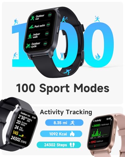 TOOBUR Smart Watch for Men Women, Smartwatch Compatible Android and iOS Phone, Answer/Make Calls, Fitness Tracker Watch, H...