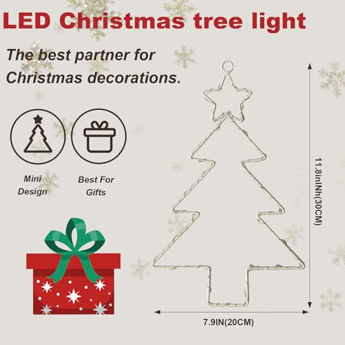Leisure World 3 Pack Christmas Tree Shaped Led Window Silhouette Lights  Battery/Usb Operated With Remote & Timer  8 Modes For Indoor Outdoor Holiday Xmas Party Decor