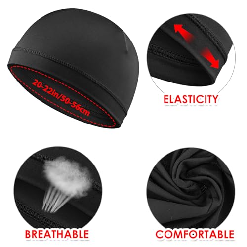 WY LIGHTING LEVEL 3Pcs Skull Caps Soft Lightweight Beanie Hats Moisture Wicking Stretchy Breathable Helmet Liner for Men