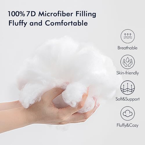MIULEE Pack of 2 18x18 Outdoor Pillow Inserts, Outdoor Throw Pillows Water-Resistant Decorative Premium Square Pillow Stuf...
