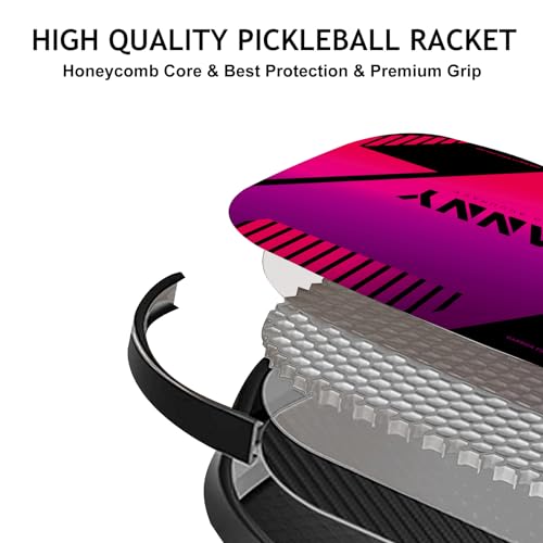 OLANNY Graphite Pickleball Paddles Set- Premium Rackets Fiber Face & Polymer Honeycomb Core Pickleball Set Includes Pickle...