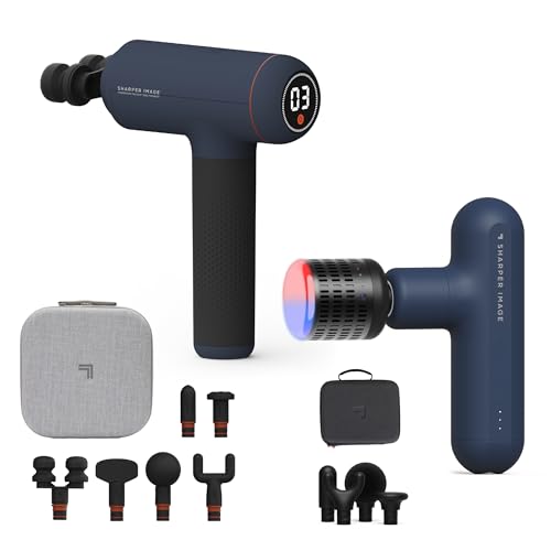 Sharper Image Recovery & Wellness Massager Bundle - Powerboost Max with 6 Attachments & Powerboost Move with Hot + Cold Th...