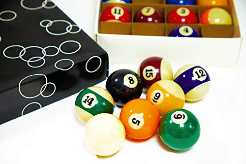 YDDS Billiard Balls Set 2-1/4" Regulation Size Pool Table Balls for Replacement (16 Resin Balls)