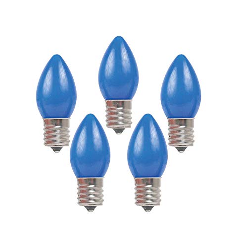 Holiday Bright Lights C7 Ceramic Bulbs, 25 Pack, Plastic, Blue, One Size