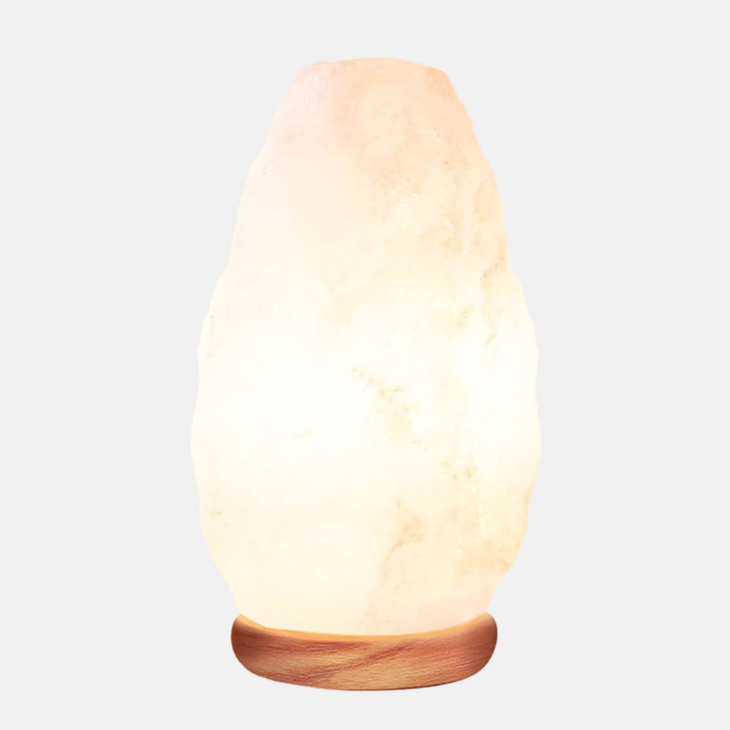 Himalayan Glow Salt Lamp - White Crystal Night Light With Neem Wooden Base, 5-7 Lbs, Etl Certified, Model 1041, Dimmer Switch