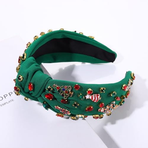 MOLOCH Christmas Headband for Women Christmas Tree Bow Snowflake Knotted Headband Jeweled Crystal Xmas Head Band Xmas Deco...