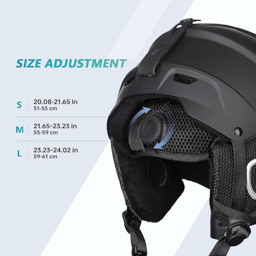 VANRORA Ski Helmet, Snowboard Helmet for Men & Women, Climate Control Venting, Dial Fit, Goggles Compatible, Removable Fle...