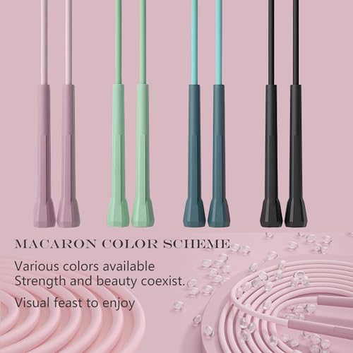 GSMIEY Jump Rope - for Fitness Training, Weight Loss, Cardio, and Crossfit Workouts - Lightweight PVC Skipping Rope for Ho...