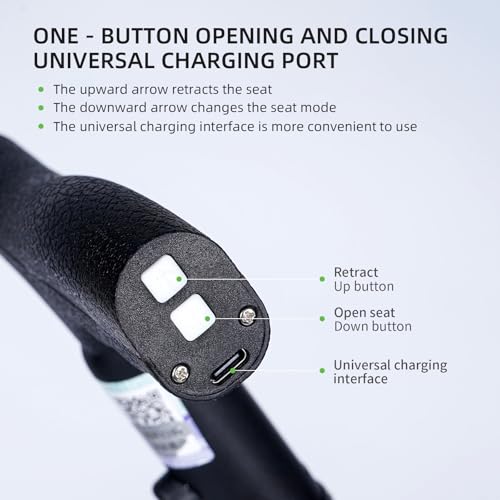 Electric Trekking Hiking Pole Folding Walking Stick with Automatic Foldable Seat Walking Cane Lightweight Aluminum Easy Ca...