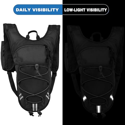 Lightweight Hydration Backpack 2L Water Bladder Pack for Running, Cycling, Hiking – Anti-Theft Water Backpack with Phone H...