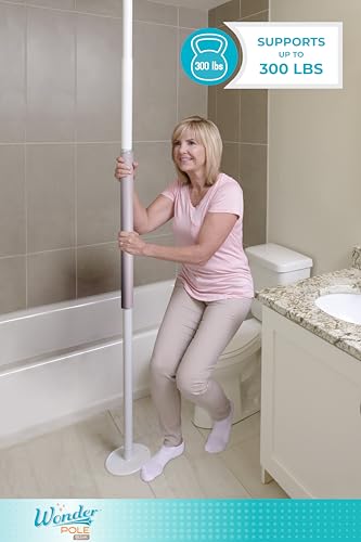 Stander Wonder Pole Slim, Tension Mounted Security-Pole, Elderly Floor to Ceiling Transfer-Pole for Seniors, Bathroom Grab...