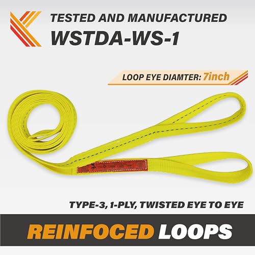 1-Ply Webbing Sling 1”x 4ft Lifting Straps 2Pack Heavy Duty Web Strap Rigging Moving Towing Hoisting Gear KODIAK STRAPS