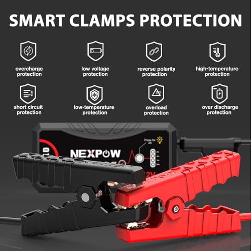 NEXPOW 3000A Peak Car Jump Starter for Up to 9.0L Gas and 7.0L Diesel Engines, 12V Portable Battery Booster Pack with QC3....