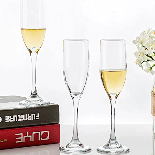 UMEIED Champagne Flutes Set of 12, 6 Oz Premium Champagne Glasses for Parties, Weddings, Classic Sparkling Wine Glass, Cry...