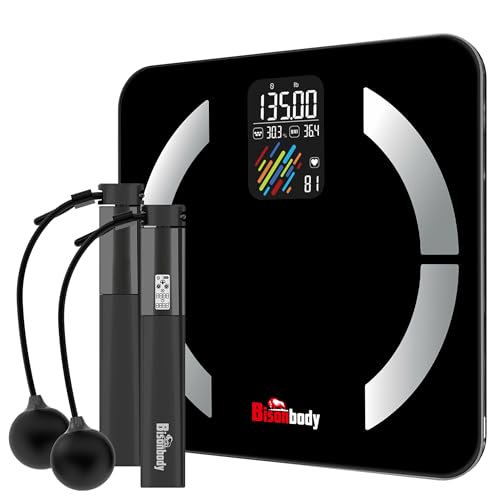 Smart Body Scale & Cordless Digital Jump Rope Set, Bluetooth Body Composition Analyzer with 22 Metrics, Bathroom Weight Sc...