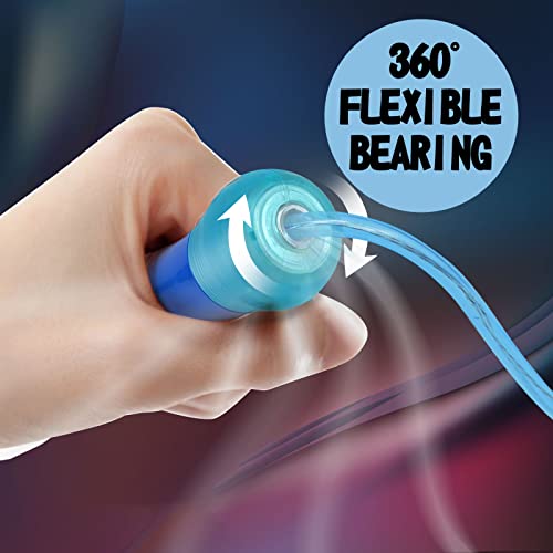 Led Jump Rope for Girls Kids -Glowing Jump Ropes Flashing Colorful Exercise Skipping rope Light Up Luminous Adjustable Ski...