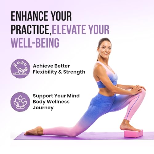 MHW - LIVE WELL EVA Foam Yoga Block, High Density Foam Exercise Block - Lightweight Pilates Block - 9.06 x 5.91 x 2.95 Inc...