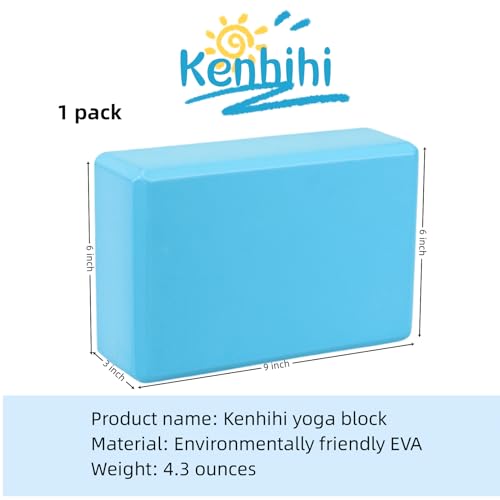 Kenhihi Yoga Block - Unsupported Latex Eva foam - Soft non slip surface with bevel for yoga, pilates, meditation - Yoga ac...