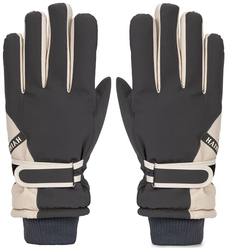 Winter Ski-Gloves for Men-Women Non-Slip-Plus-Velvet-Thickened Mitt Waterproof Cold-Weather Touchscreen-Cycling-Gloves S/M