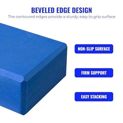 Hello Fit 3" Yoga Block, 10 Pack Bulk EVA Foam Yoga Blocks, Firm and Supportive Yoga Brick, Balance Foam for Stretching, P...
