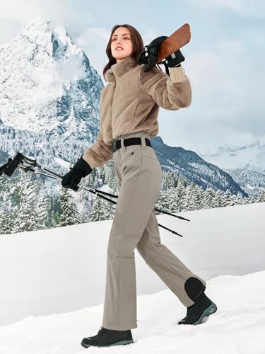 Yousify Womens Snow Suits One Piece Ski Suit Faux Fur Collar Jumpsuit Windproof Winter Warm Ski Outfits for Snowboarding